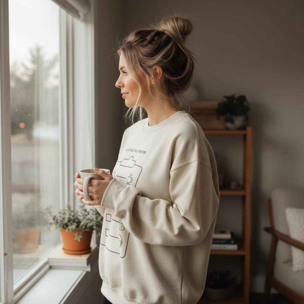 Crewneck Sweatshirt - Caffeine Duty Roster - Military Spouse Gift - Unisex